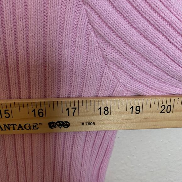 Legoe Heritage Maternity Pink Ribbed Bell Sleeve Mini Sweater Dress Sz 1 (US M) - Picture 2 of 8